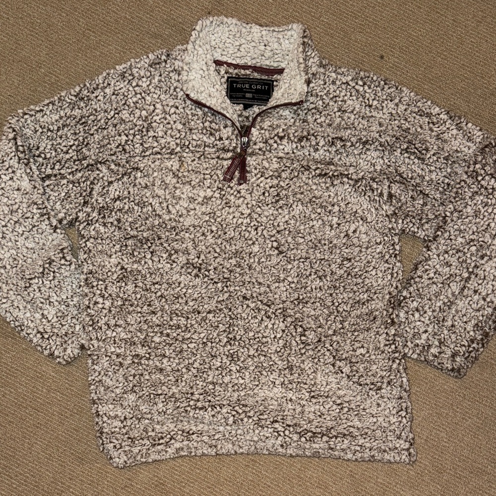 True Grit Textured Zip-Up Sweater, size medium